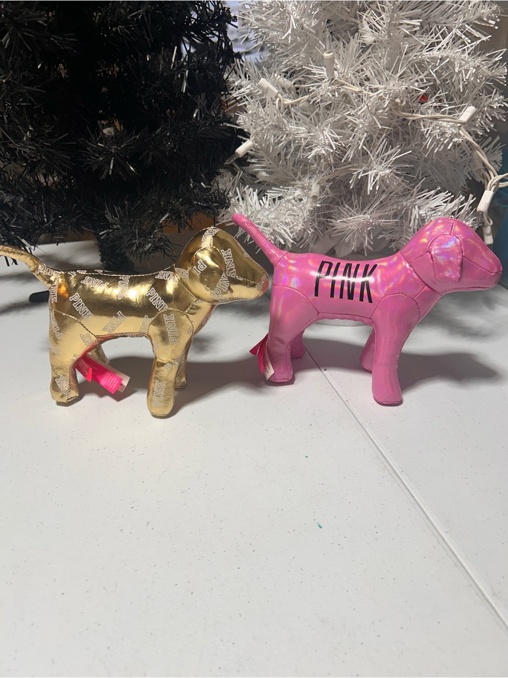 PINK Victoria's Secret Metallic Pink and Gold Dog